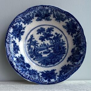 W. ADAMS flow blue 10” vegetable bowl antique pottery england